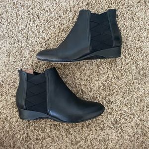 Black Booties with Back Zipper